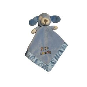 Stepping Stones “Little Buddy” Blue Puppy Dog Baby Lovey Security Blanket Satin
